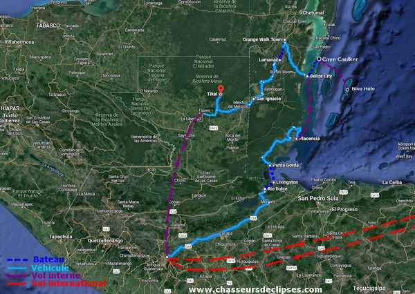 Itinéraire au Guatelama et au Belize
