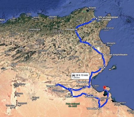 Itinéraire en Tunisie