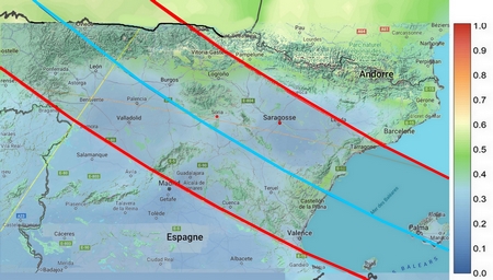 Couverture nuageuse Espagne